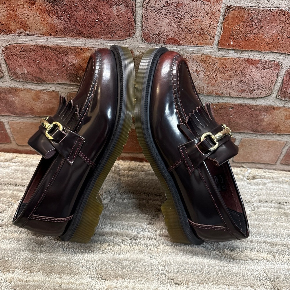 Dr martens Adrian snaffle leather cherry red loafers women Sz 7 - Picture 6 of 14